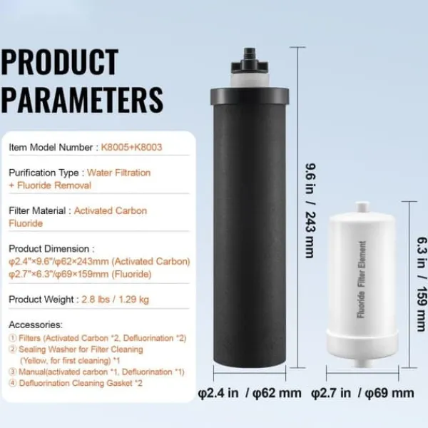 Vandfiltre>Rensevandsfilter 4-pak, udskiftning til gravity filtersystem, optimal filtrering, holdbar, nem installation.