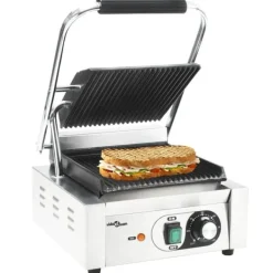 Rillede paninigrill i rustfrit stål - 1800 W | Størrelse: 31x30,5x20 cm Best
