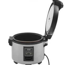 Madlavningsmaskiner>Riskoger, 9 liter 45-kop nonstick riskoger og varmer, 40x35x35 cm, sølv