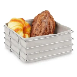 Robust brødkurv i metal med stofindlæg Hot