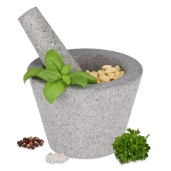 Mortere & Pistiller>Robust morter og støder lavet af granit