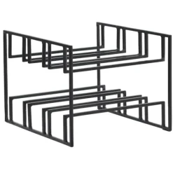 Vinflaskeholdere>Rootz vinflaskeholder til 6 flasker 29x21x25 cm vinreol sort metal - Flaskeholder Iron Modern - Vinstander vinholder bordkøkken