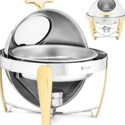 Tilbehør Til Madservering>Rund bain-marie-varmer til pastabaserede retter med rolltopbetræk, 6 l