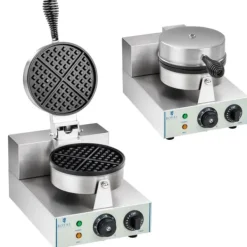 Vaffeljern>Rund enkelt TEFLON vaffelmaskine med en diameter på 18,5 cm