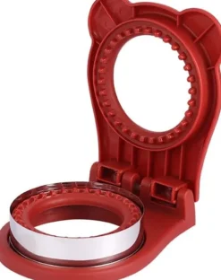 Køkkenforme>Rund sandwichform til børn, sød prægeværktøj til morgenmadsbrød, kreativt gør-det-selv-riskugleværktøjssæt (rød)