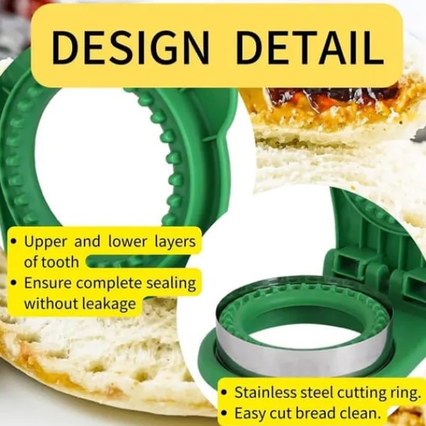 Køkkenforme>Rund sandwichform til børn, sød prægeværktøj til morgenmadsbrød, kreativt gør-det-selv-riskugleværktøjssæt (rød)