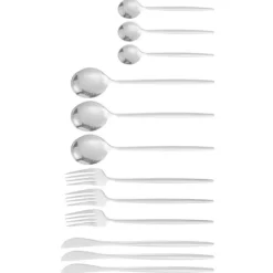 Rustfrit stål bestiksæt - 12 dele sølvservicesæt til hjemmet og restauranten Outlet