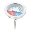 Køkkentermometre>rustfrit stål grilltermometer 100-550℉ rund hættetemperatur til grillovn grill