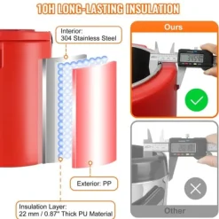 Rustfrit stål isoleret dispenser, 4,5 gallon (17,2 liter) til varme og kolde drikke. Perfekt til te og kaffe i restauranter. New