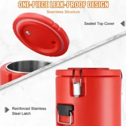 Rustfrit stål isoleret dispenser, 4,5 gallon (17,2 liter) til varme og kolde drikke. Perfekt til te og kaffe i restauranter. New