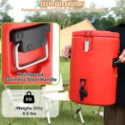 Rustfrit stål isoleret dispenser, 4,5 gallon (17,2 liter) til varme og kolde drikke. Perfekt til te og kaffe i restauranter. New