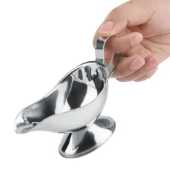 Rustfrit Stål Steak Pepper Sauce Boat Krydderibeholder til Restaurantkøkken (3oz) Best