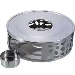 Rustfrit Stål Tevarmer med Fyrfadslysholder til Te- og Kaffekander Clearance