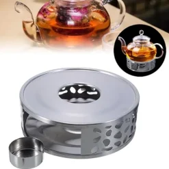 Rustfrit Stål Tevarmer med Fyrfadslysholder til Te- og Kaffekander Clearance