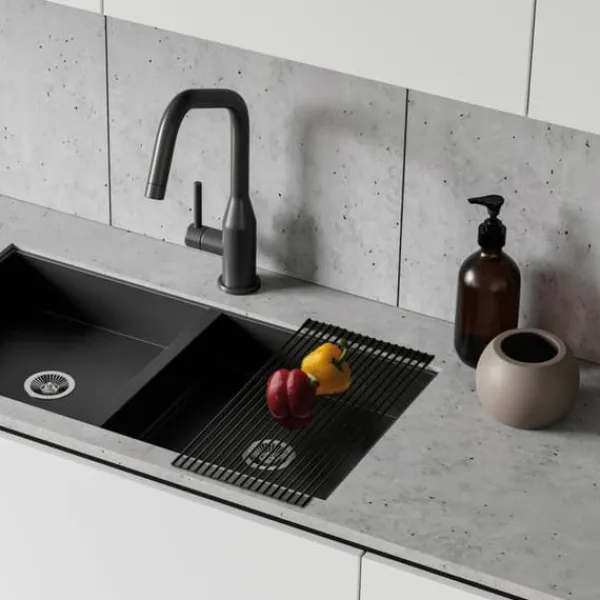 Måtter & Gitter Til Køkkenvaske>Sammenklappelig stålafløb til vask 43x33cm TADAR roll up 9503