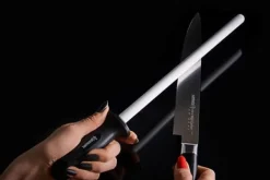 SAMURA 10-Tommer Keramisk Strygestål - Præcisions Japansk Stål til Skarphed og Vedligeholdelse af Køkkenknive Discount