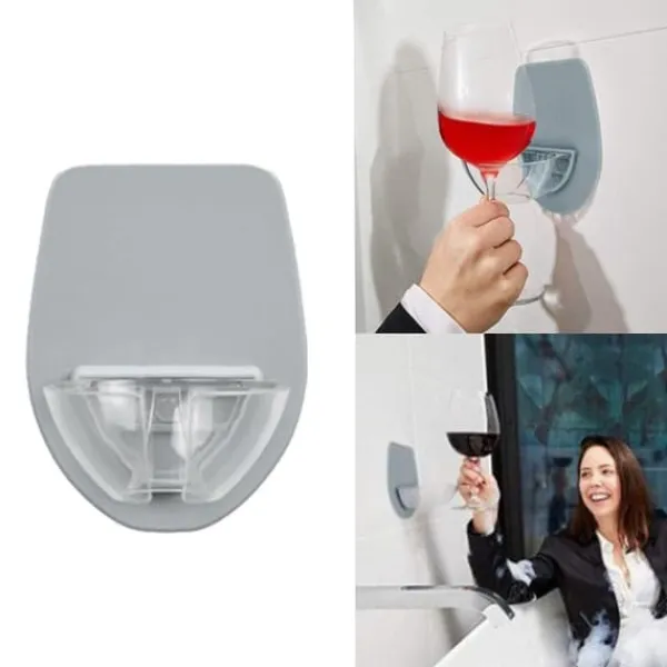 Vinflaskeholdere>Selvklæbende vinglasholder til væg