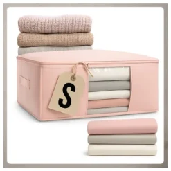 Opbevaringsposer Til Hjemmet>Sengetøjsbetræk til under sengen, blød lyserød pose