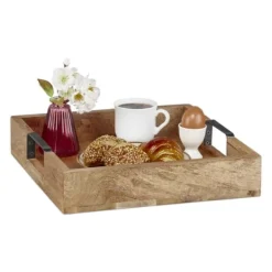 Serveringsfad & Skåle>Serveringsbakke, mangotræ, 7,5x35x35 cm, natur