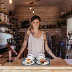 Serveringsfad & Skåle>Serveringsbakke, 2x 46x35x2 cm, Grå