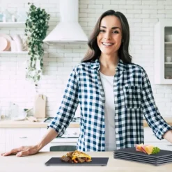 Serveringsfad sæt, 30x20 cm, Grå Hot