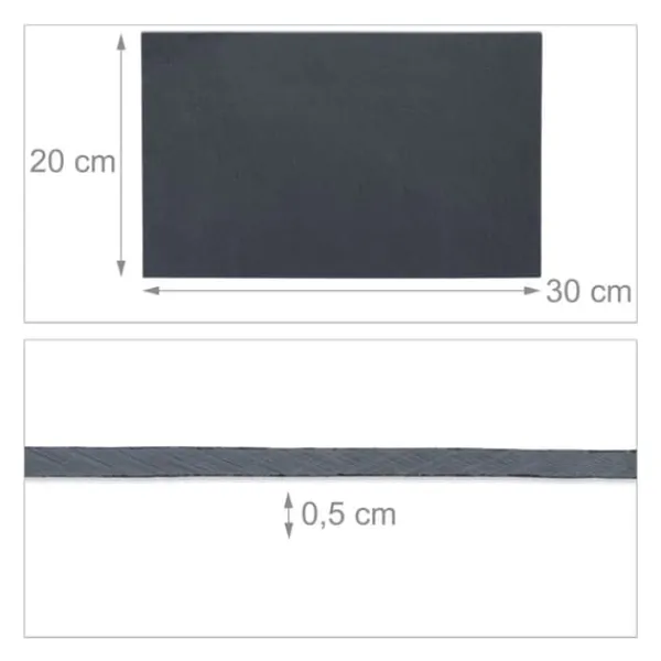 Serveringsfad sæt, 30x20 cm, Grå Hot