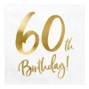 Servietter 60 års fødselsdag, hvide, 33x33 cm (1 pakke / 20 stk.) Hot