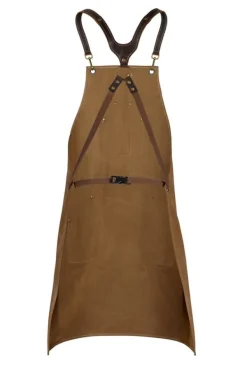 Forklæder>Shiori 撓 grillforklæde i vokset lærred med læderdetaljer