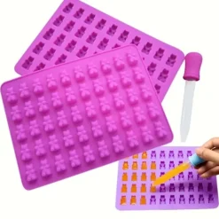 Silikon Slikform Bagform Geléform Gummy Bears Slikbjørne med Pipette Clearance