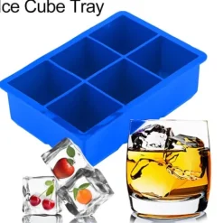 Silikone Isterningmaskine 6 Hulrum Chokolade Slikform Køkken Madlavningsredskaber Mørkeblå Best