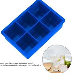 Silikone Isterningmaskine 6 Hulrum Chokolade Slikform Køkken Madlavningsredskaber Mørkeblå Best