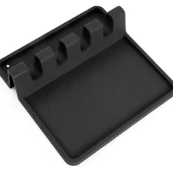 Silikonebestikholder, BPA-fri, varmebestandig skeholder til komfur, køkkenbordplade (sort) Best