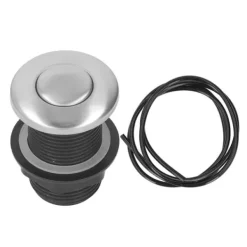 Tilbehør Til Affaldshåndtering>Sinktop Air Switch Kit - Rustfrit stål trykknap med 1,5 m slange til køkkenaffaldsbortskaffelse Elektrisk vandvarmer