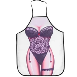 Forklæder>Sjovt 3D vandtæt forklæde - sort blonde kvinde
