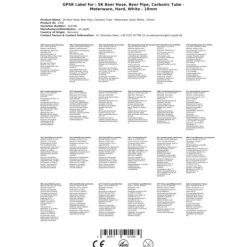 SK ølslange, øllinje, kulsyreslange - sælges i metervare - hård - hvid - 10mm, 0 New