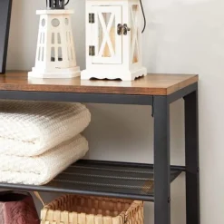 Skoställ med 5 Hyllor - Skohylla industriell Design 100 x 30 x 110 cm vintage brun-svart New