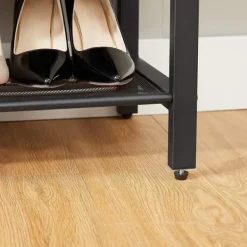 Skoställ med 5 Hyllor - Skohylla industriell Design 100 x 30 x 110 cm vintage brun-svart New