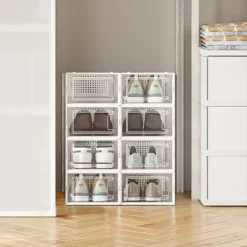 Skotøjsæsker, sæt med 8, skoorganisator i plast