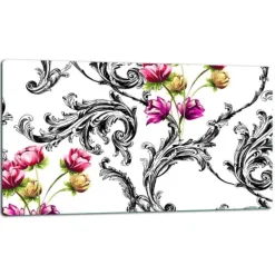 Måtter & Gitter Til Køkkenvaske>SKÆREBRÆT I GLAS 52x30 BLOMSTER