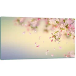 Serveringsfad & Skåle>SKÆREBRÆT I GLAS 52x30 BLOMSTER