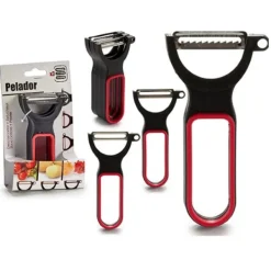 Madskrællere & Udkernere>Skræller-sæt Sort Rød Stål Naturgummi polypropylen 11 x 17,5 x 4,5 cm 13 x 4,5 x 7 cm