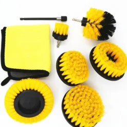 Rengøringsudstyr>Skrubbebørster til bore-/skruetrækker Gul 8 dele