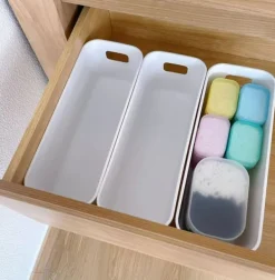 Skuffe Organizer Bakker, Plast Opbevaringskasser Til Skrivebord, Badeværelse, Køkken 5-pack Sale