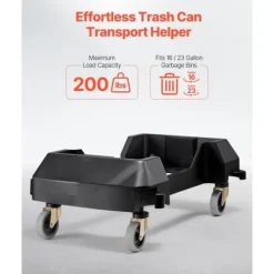 Slank Skraldespands Dolly, Modell til 16/23 Gal Containere, 200lbs Tungekraft, med Hjulmontering Discount