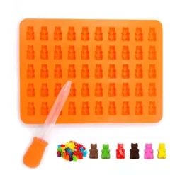 Gelatineforme>Slikform til vingummibamser Silikone Orange