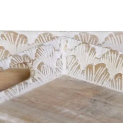 Snack bakke 45,5 x 30,5 x 5,5 cm Hvid Mangotræ (2 enheder) Best