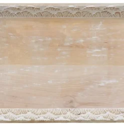 Snack bakke 45,5 x 30,5 x 5,5 cm Hvid Mangotræ (2 enheder) Best