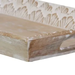 Snack bakke 45,5 x 30,5 x 5,5 cm Hvid Mangotræ (2 enheder) Best