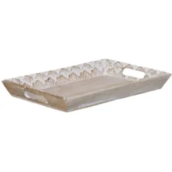 Snack bakke 45,5 x 30,5 x 5,5 cm Hvid Mangotræ (2 enheder) Best