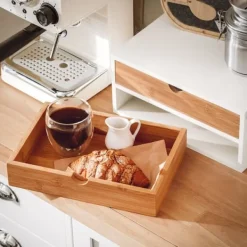 SoBuy Kaffekapselæske | opbevaringsboks | bambus skuffeæske FRG180-WN Discount